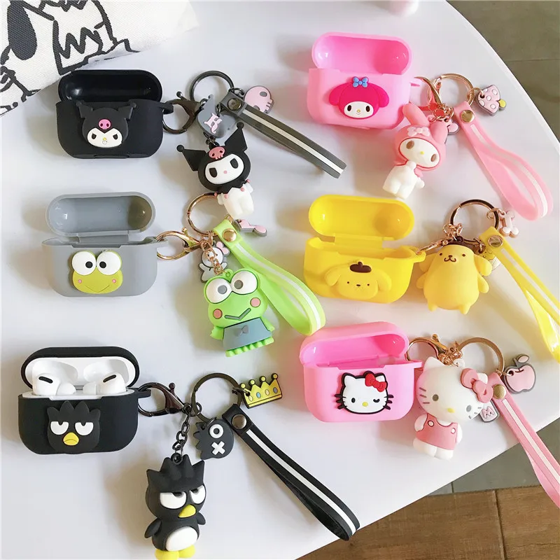 Японский мультяшный чехол для наушников для AirPods Pro My Melody Kuromi Pompom Purin, Беспроводная Bluetooth Крышка для AirPods 3, аксессуары