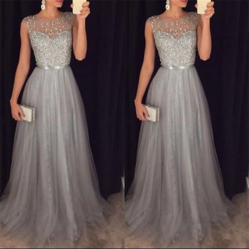 

Women Vintage Maxi Dress Formal Prom Party Dress Ladies Lace Dress Pageant Wedding Summer Dress