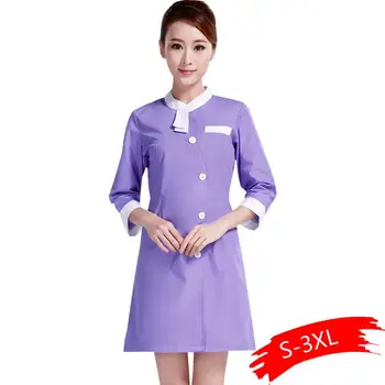 

Designs Beautician Work Clothes Female Spring Summer Nurse Uniform Pharmacy Work Uniforms New Drugstore Dress SPA Workwear