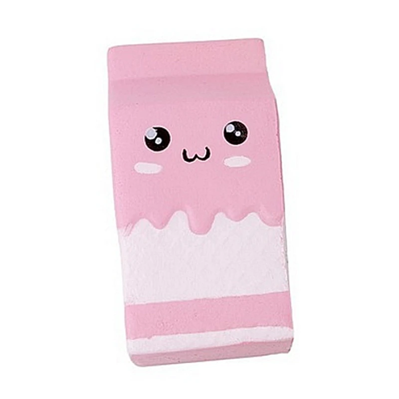 Мягкая медленно поднимающаяся коробка с молоком, Foci Cozi Kawaii мягкие подвески, ручная Подушка игрушка, игрушка для снятия стресса розовый