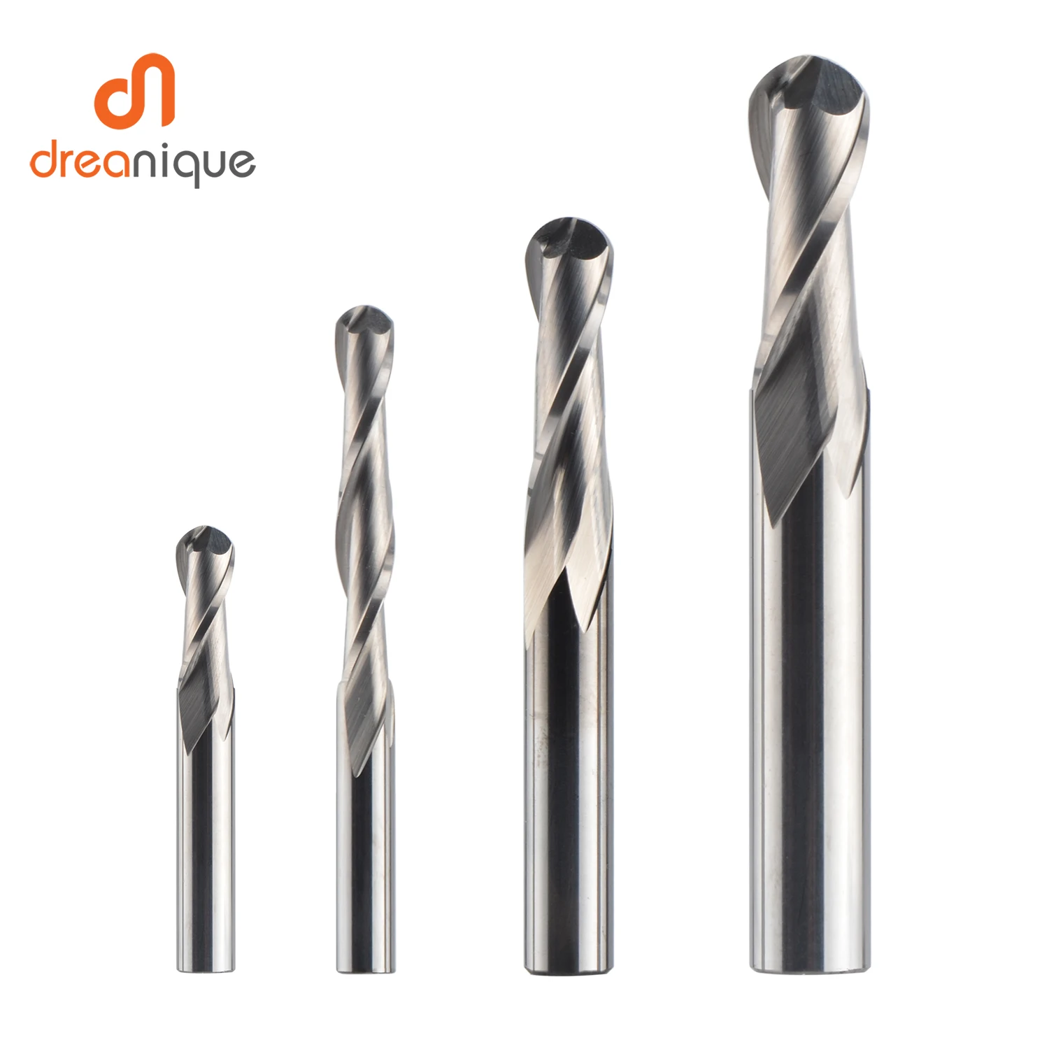 5-Pack 1.0mm Carbide Ball Nose End Mills – 2 Flute CNC Router Bits, 4mm Shank (SHINA Brand)