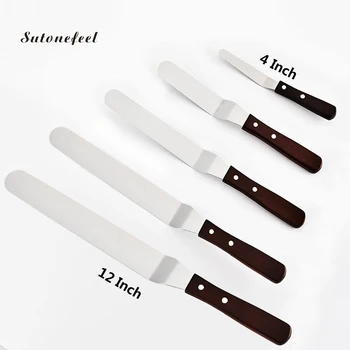 

4/12 inch Cake Cream Knife Spatula Stainless Steel Scraper for DIY Cake Smoother Icing frosting Spreader Pastry Cake Tool