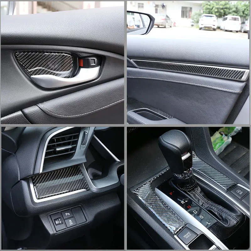 

For Honda CIVIC 2016-2019 Car Interior Modification Real Carbon Fiber (Soft) Decorative Protective Patch