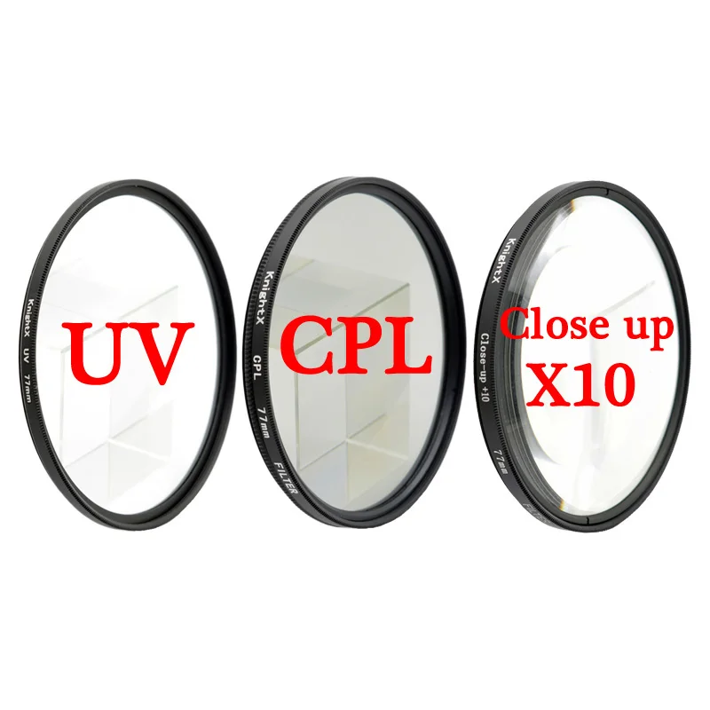 KnightX UV CPL ND Star переменный фильтр объектива камеры для canon sony nikon 500d dslr 700d d3300 50d фото 52 мм 55 мм 58 мм 67 мм 77 мм - Цвет: UV CPL 10X