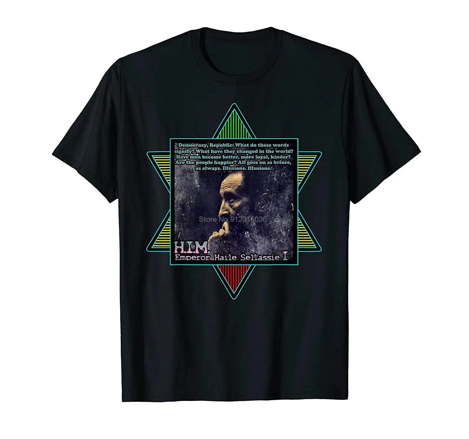 Illusions Selassie Star of David футболка раста Мужская хлопковая хип-хоп футболки Топы Harajuku