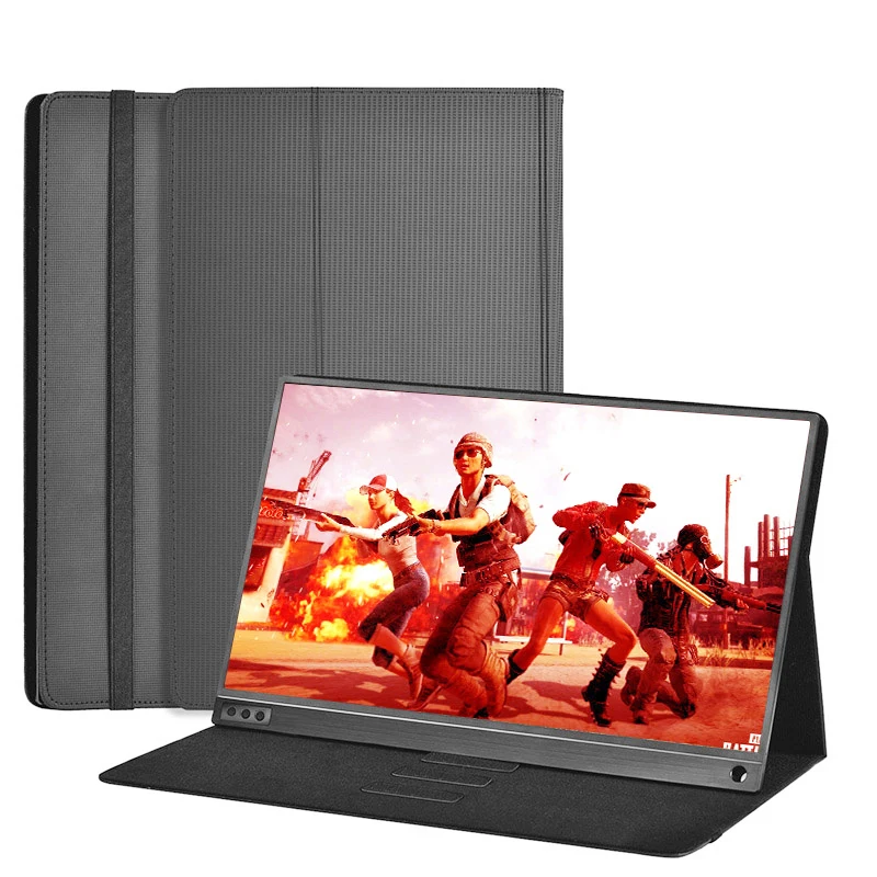  P15A Portable Monitor 1920X1080 HD IPS 15.6-Inch Display Computer LED Monitor with Leather Case for