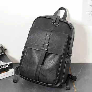 

Women Men PU Large-capacity Backpack Business Travel School Bookbags Daypack 63HC