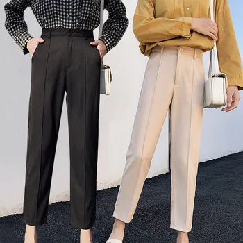 

Plus Size Soft Comfortable Graceful 1PC Good Fabric Loose Trousers Capris Trousers High Waist Women Pencil Pants Elastic