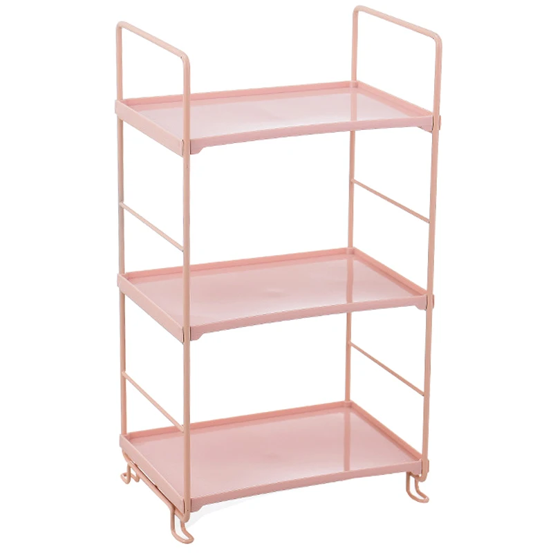 

3-Tiers Iron Desk Bookshelf Storage Shelf Bathroom Organizer Kitchen Rack Stand Holder Storage Rack Corner Shelves