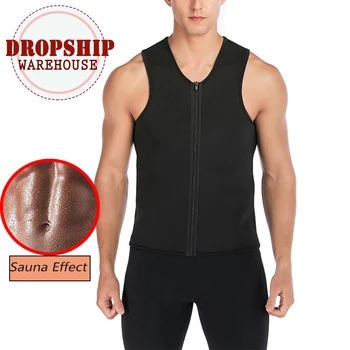 

Men's Sweat Vest Body Shaper Shirt Slimming Sauna Suit Weight Loss Black Shapewear Waist Trainer Shaper Plus Size S-4XL