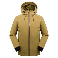 Новинка, мужской пуховик, зимняя парка, мужская белая пуховая куртка с подкладкой из гусиного пера, отстегивающийся толстый теплый пуховик