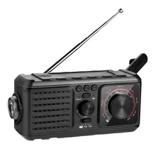 Солнечный кривошипно-Погодный радиоприемник для экстренных ситуаций с AM/FM фонариком, лампой для чтения и зарядным устройством на 2000 мАч, светодиодный фонарик SOS