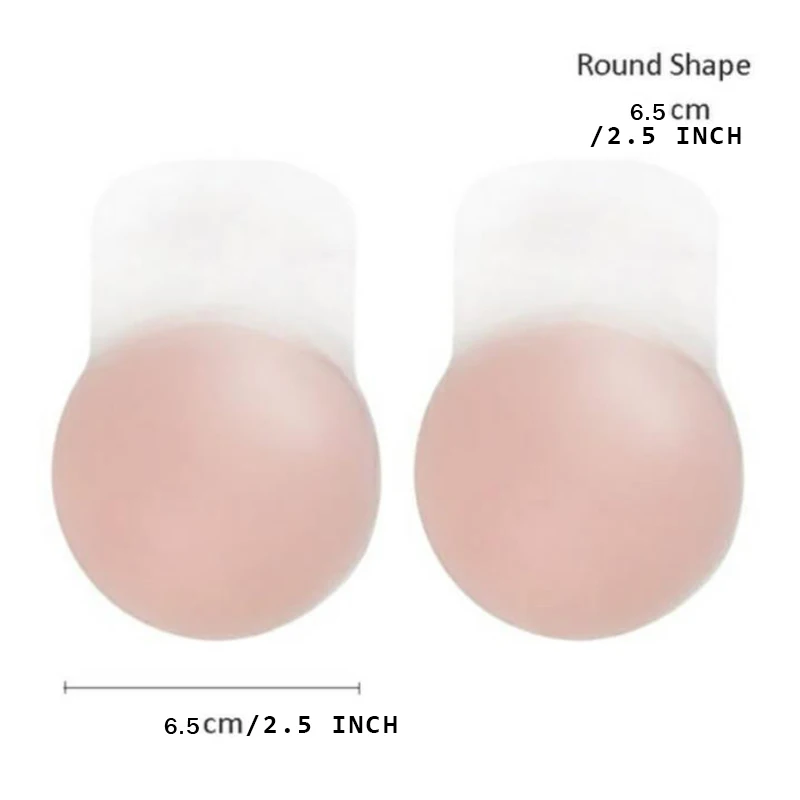 New Women Underwear Accessories Strapless Reusable Silicone Invisible Push Up Pads Adhesive Nipple Covers Breast Lift Tape Bra - Цвет: lala10-yuanxing