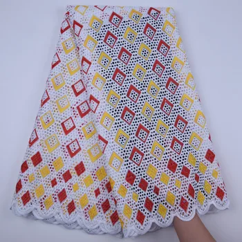 

Latest Holes Nigerian Swiss Voile Lace In Switzerland Top Sale African Swiss Cotton Lace Fabric With Stones For Dress Sews F1748