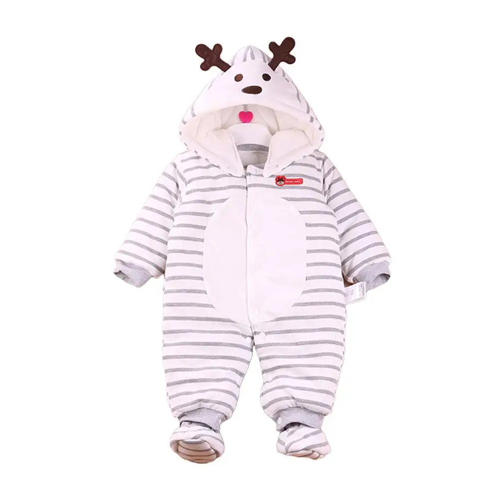 Kidlove новорожденных малышей комбинезон для маленьких мальчиков и девочек Теплый Хлопковый жакет с капюшоном комбинезон, комплект одежды