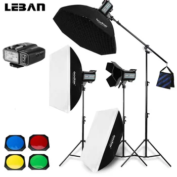 

Godox 3x: QS400II / QS600II /QS800II / QS1200II 2.4G Wireless X1T Transmitter Studio Strobe Flash Light Set Softbox Lighting Kit