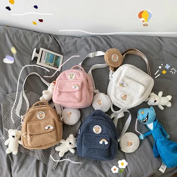

NEW Real Photo Backpack Women 2020 New Small Bag Mini Ins Cute Lamb Hair Small Bag Student Small School Bag Travel Backpack
