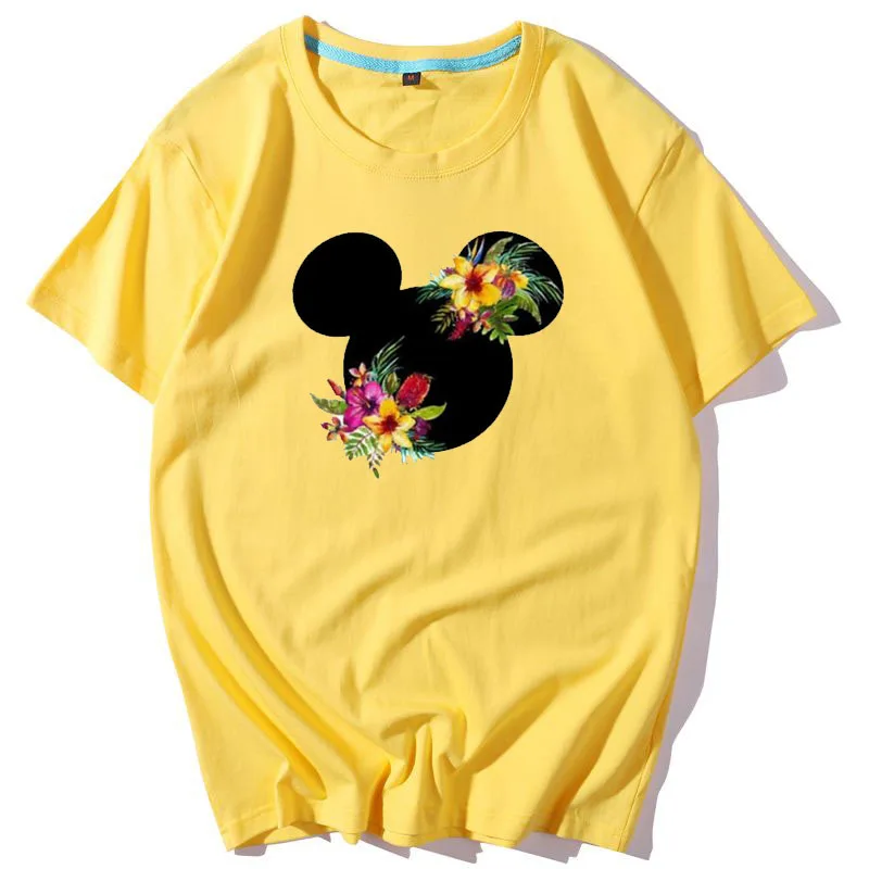 Женская футболка с Минни Маус, футболка с Микки Маусом и ушками для девочек, футболки tumblr, хипстер, подходящая футболка, милые праздничные футболки - Цвет: 55740