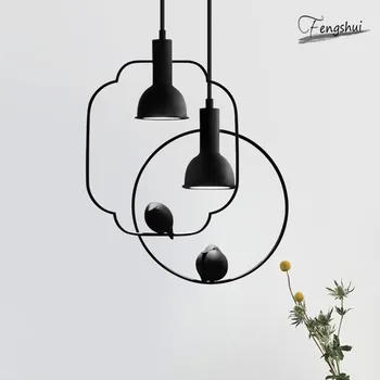 

Chinese Wrought Iron LED Pendant Lamp Lighting Retro Creative Bird Pendant Lights Restaurant Hotel Bedroom Study Hanging Lamp