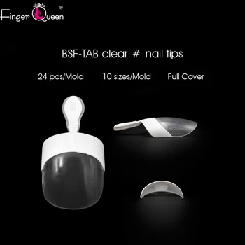 

Fingerqueen 100Pcs+Box User-Friendly False Nail Fully Covered Fake Nails White/Clear/Natural Round Nails