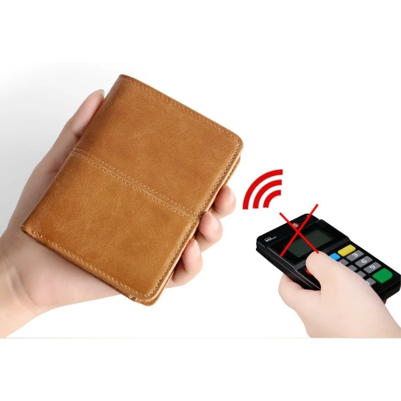 Rfid кошелек кожаный мужской кошелек Европа и Америка Винтаж масло воск кожа многофункциональный кошелек на молнии