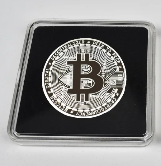 silver BTC with case Позолоченные физические битконы Casascius Бит монета BTC Litecoin пульсация Eth художественная коллекция прозрачная акриловая упаковка монета - Цвет: silver BTC with case