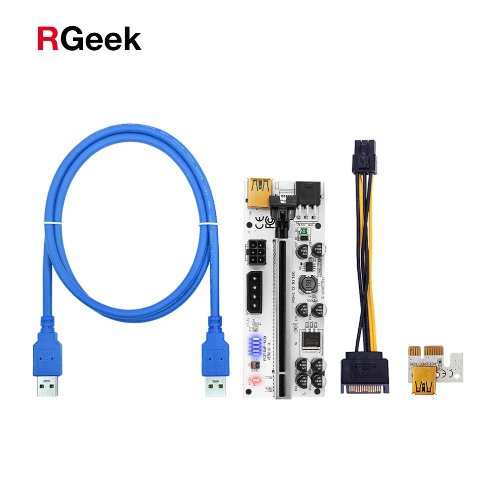 Новинка PCI-E pcie Riser 010S Экспресс 1X 4x 8x 16x расширитель PCI E USB Райзер 010 GPU Dual 6Pin адаптер