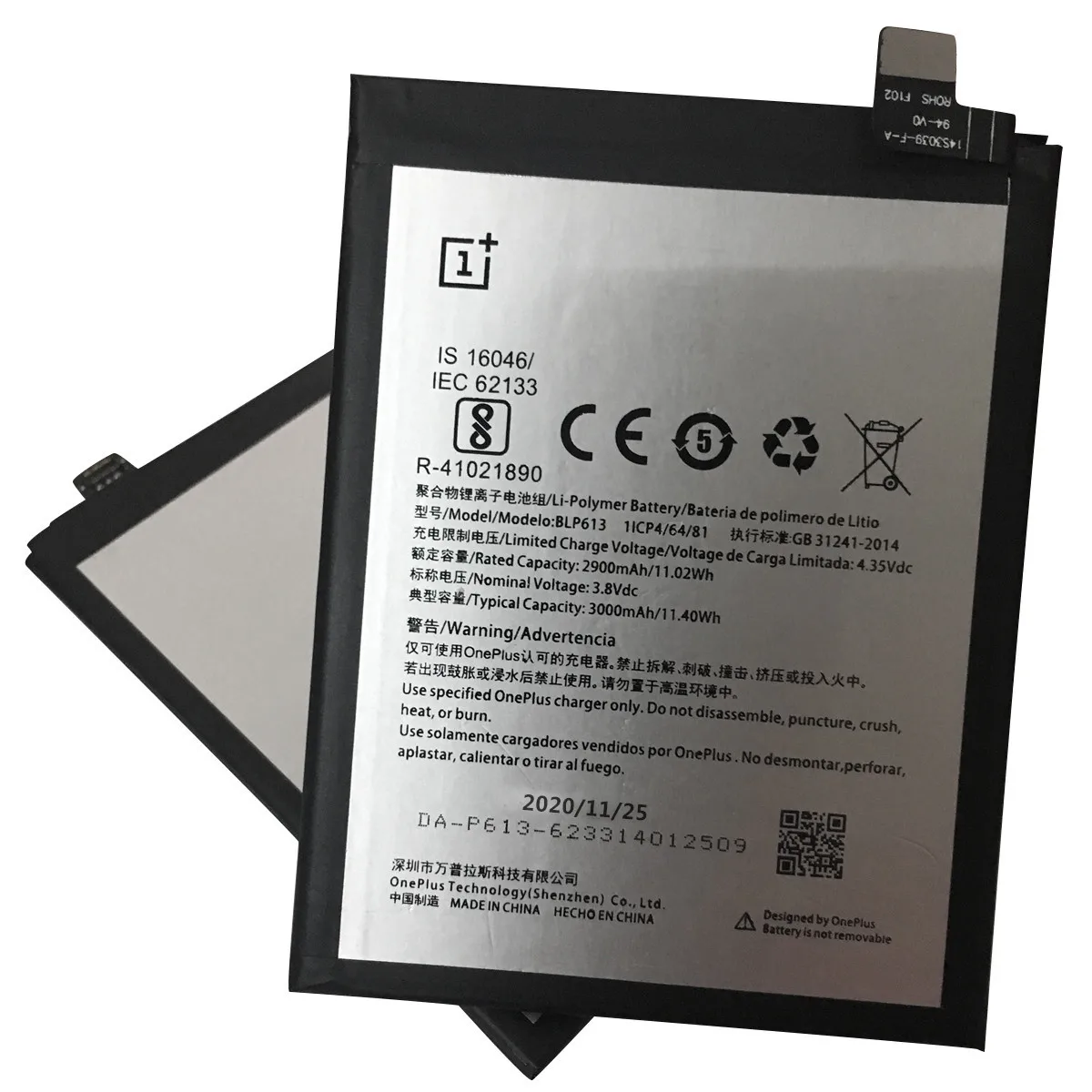 100% Оригинальный аккумулятор 3000 мАч для OnePlus 3 One Plus BLP613 высококачественный