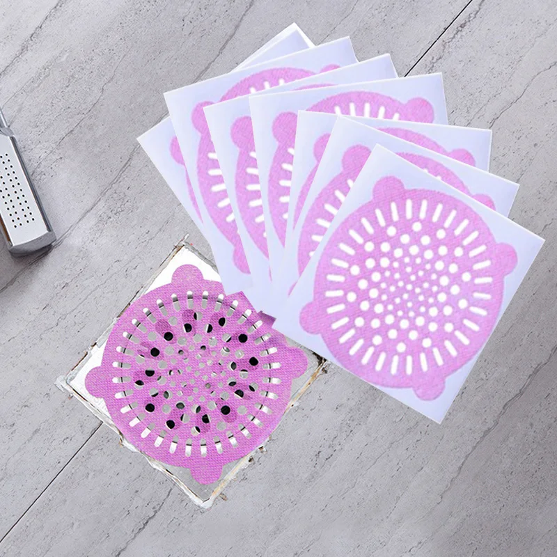 

1pc Non-woven Fabric Anti-Blocking Sink Drain Strainer Hair Stopper Filter Sticker Disposable Strainer Kitchen Bathroom Tools
