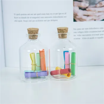 

45ml Transparency Glass Bottle With Corks For Wedding Holiday Decoration Christmas Jars Gifts Cute bottle Corks Cap 12pcs