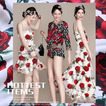 

Mulberry silk stretch satin fabric cloth per meter rose flower printed soft clothing dress spandex fabric alibaba express