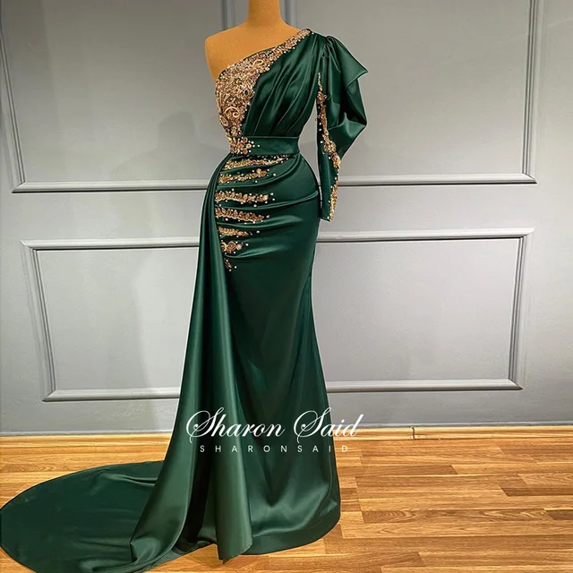 Emerald Green One Shoulder Mermaid 