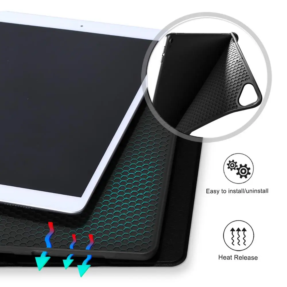 Чехол для iPad 10 2 2019 легкая умная подставка мягкая задняя крышка из ТПУ кожаный