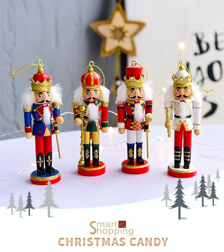 Nutcracker Puppet Soldier Decoration Creative Cartoon Etiquette Soldier Home Decor Pendant Christmas Gift QW133 (2)