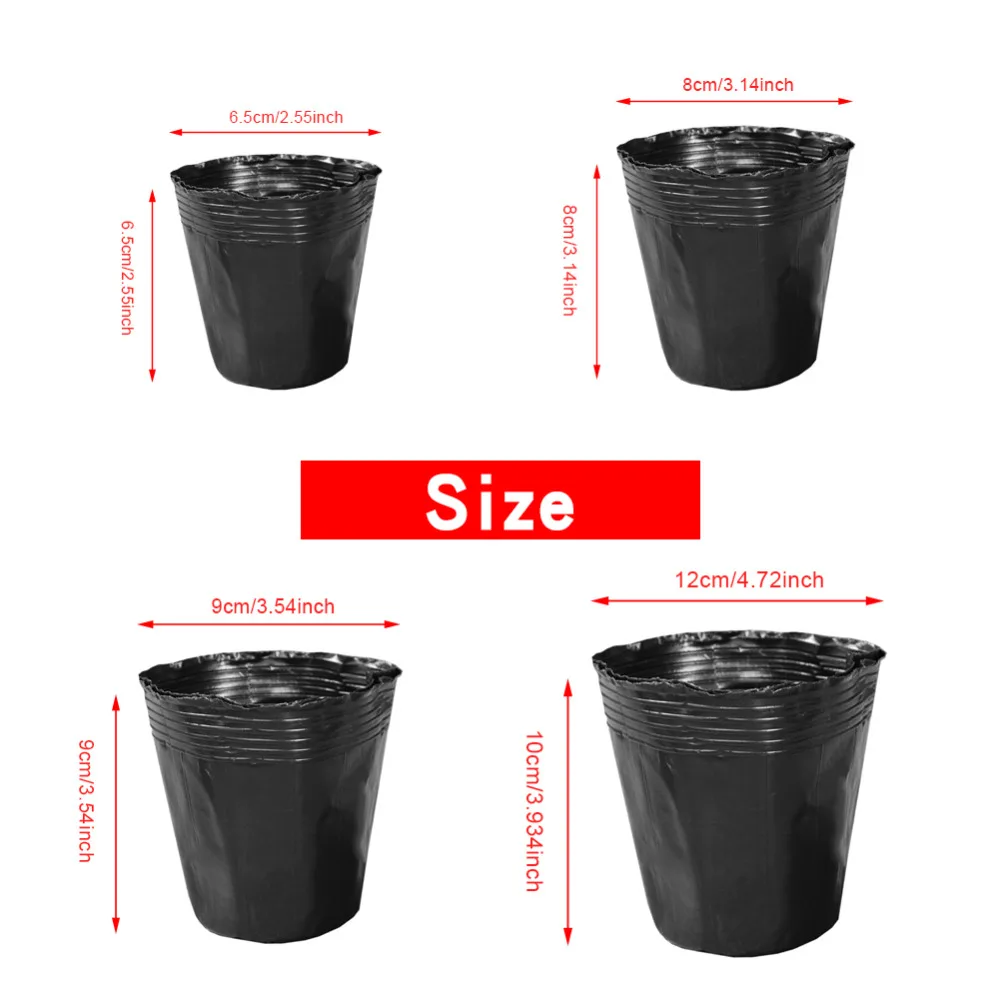 100Pcs Different Sizes Flower Plant Pot Plastic Nursery Flowerpot Seedlings Planter Containers Set Bottom Hollow Nursery Pot Gar garden pots near me