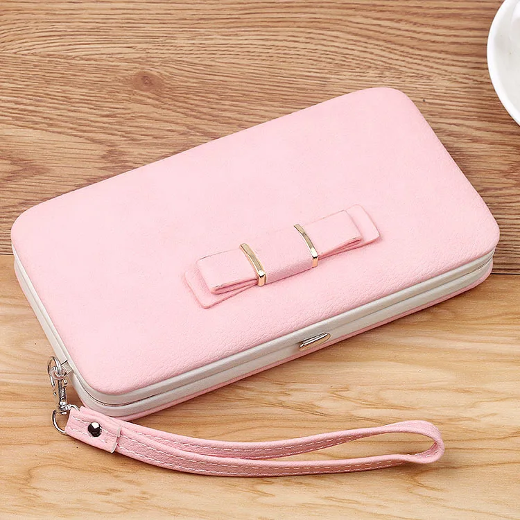 

Low Price New Style Korean-style Women's Wallet Mid-length Phone Bag Bow Container WOMEN'S Bag Fashion