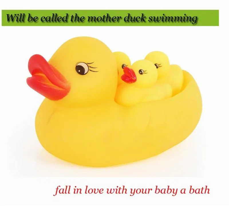 Милый 1 мама утка& Забава 3 желтый утенок плавательный, плаплаплаплавающий плавающий купания морской воды игрушки-игрушки для детей Подарки для детей