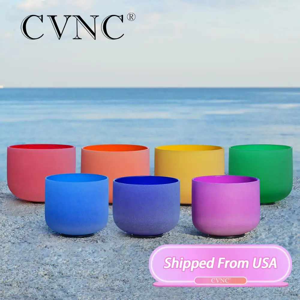 US $47.79 CVNC 1pc 10 Color C D E F G A B Any One Note Frosted Quartz Crystal Singing Bowl