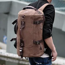 Waterproof Backpack Drawstring Shoulder Bag Men Travel Backpack Large Capacity Student School Bags Cylindrical big capacity bag