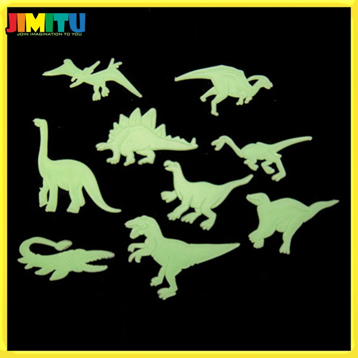 JIMITU 9 шт светится в темноте динозавры игрушки наклейки Наклейка на потолок для