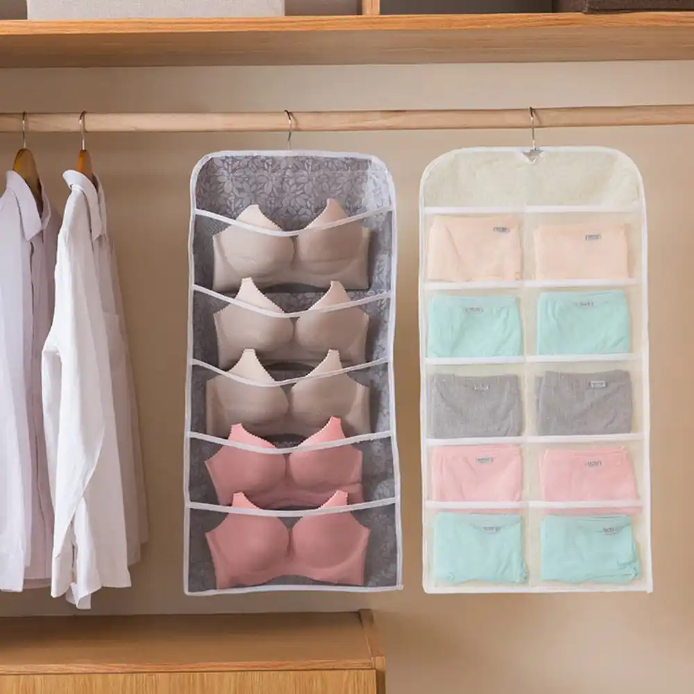 15 30 Grid Reticulate Storage Hanging Bag Double Sided Underwear Bra Home Travel Wardrobe Closet Socks Sundry Organizer Hangers Racks Aliexpress 15 30 grid reticulate storage hanging