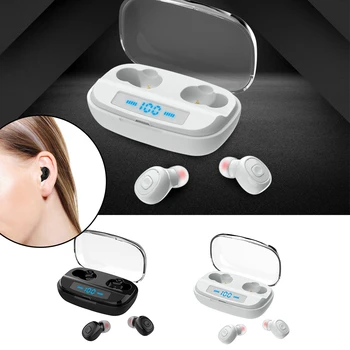 

Bluetooth 5.0 Waterproof Music HIFI USB Bass Calling Wireless Earbuds Built In MIC With Charging Box Touch Control Portable Mini