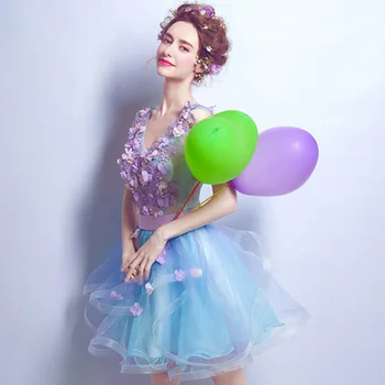 

Quinceanera Dress 2020 New Gryffon The Sexy V-neck Party Prom Ball Gown Elegant Floral Print Quinceanera Dresses Custom Made