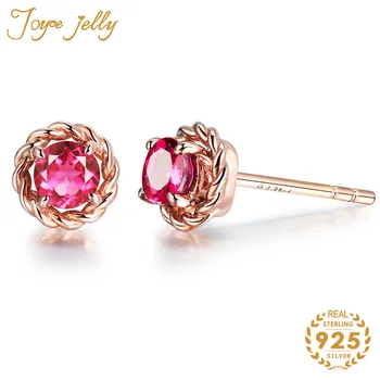 

JoyceJelly Trendy Earrings for Women 925 Sterling Silver Ruby Sapphire Emerald Purple Gemstone Fashion Women Jewelry Wholesale