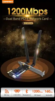 

Dual Band Gigabit Wifi Card Wireless For Intel 8265AC AC Mini PCI-E 2.4G/5Ghz Wlan Bluetooth 4.2 802.11 ac/a/b/g/n Antenna Wifi