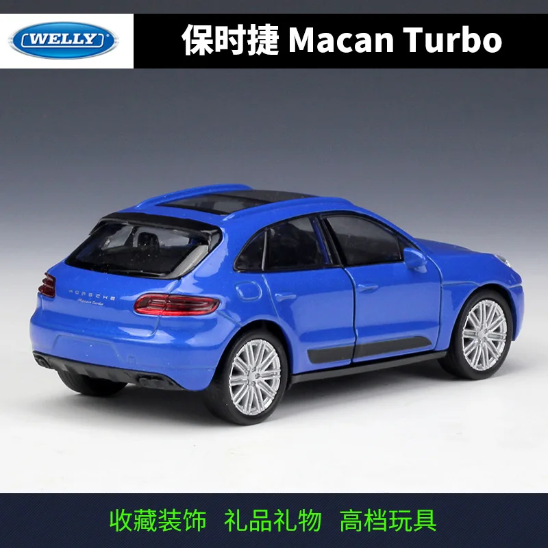 Модель автомобиля Welly 1:36 Porsche Macan Turbo SVU из сплава модель с откидывающейся спинкой