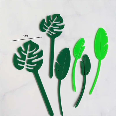 A4 Green Plant Flower Girls Cake Topper Happy Birthday Cupcake Toppers Wedding Party Dessert Table Decor Baby Shower Supplies - Color: A4