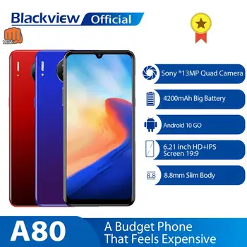 Перейти на Алиэкспресс и купить Глобальная версия смартфона 4G Blackview A80 Pro 6,49 '', 4 Гб 64 ГБ, Helio P25Octa Core, Android 9,0, 4680 мАч