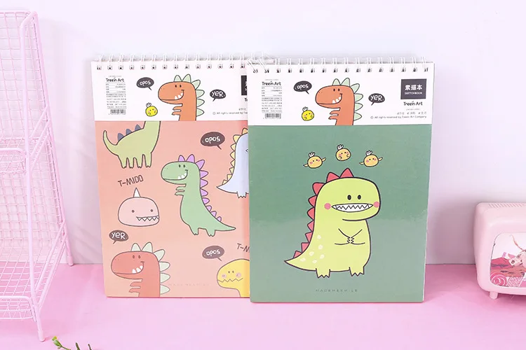 Милый мультфильм Динозавр Kawaii альбом для рисования A4 чистая бумага Блокнот 80P