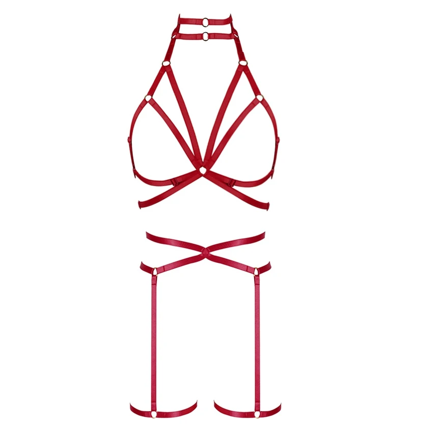 MLCO0335P0190WINERED Черный эластичный пояс с подвязками для женщин Harajuku готический с ремешками Регулировка размера плюс укороченный Топ сексуальное нижнее белье для бондажа искусство танец рейв - Цвет: MLCO0335P0190WINERED